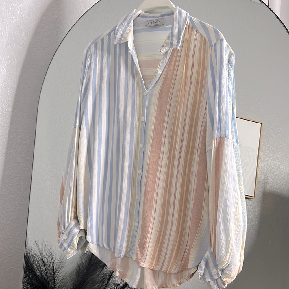 NWOT Stripped Button Down